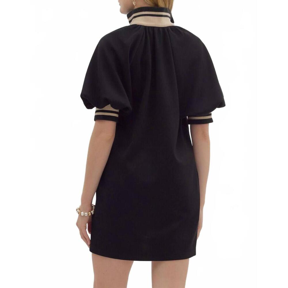 entro Black Mini Dress with Gold Trim - Picture 4 of 7